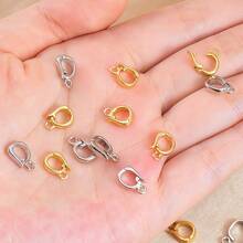 2/5/8Pcs 18K Gold-Tone Copper Oval Spring Clasp Pendant Connector, Suitable For Jewelry Making And DIY Handmade Jewelry Accessories - Copper Jewelry Buckle - View 7