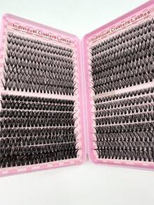 640 Clusters D Curl Single Strand Eyelash Extensions, 9-16mm Mixed Length, Large Capacity Segmented Eyelashes, D Curl Dense Cluster Eyelashes, Lightweight Layered Makeup Effect, Easy For DIY Home Use And Daily Makeup, Gift - D - View 9