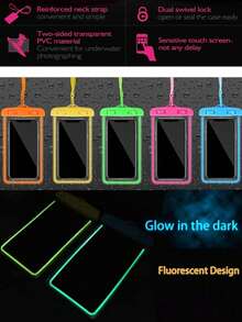1pc Waterproof Phone Pouch, Floating PVC Phone Waterproof Storage Bag With Random Color Lanyard Underwater Protective Case, Suitable For Swimming, Rafting, Beach And Other Water Sports, Summer Travel Essential, Graduation Season, Halloween, Soft, College Dorm Essential, Camping Essential, Holiday Essential, Summer - One Size - View 3