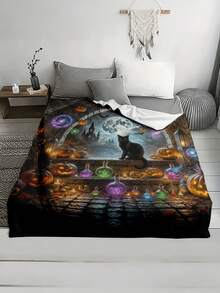 1 chiếc chăn phong cách Halloween mềm mại & thoải mái, khăn choàng đa năng cho sofa, giường, cắm trại ngoài trời, giải trí, gia đình, dã ngoại, du lịch, dùng cho mọi mùa, polyester 280gsm, có thể giặt máy - Nhiều màu - Xem 6