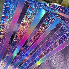 24 Sheets Metal Laser Handmade Cardstock Set, A4 Multicolor Shiny Glitter Thick Paper, Starlight Shimmer Texture, Gift Box Packaging / Party Decoration / Scrapbook DIY / Greeting Card Making Specialized Craft Paper - 24-pack Assorted Holographic Cardstock - View 12