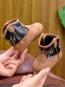 Infant Casual Boots, 0-1 Year Old Baby Soft Sole Fashionable High-Top Boots, Suitable For Boys And Girls, Spring/Autumn - Brown - View 10