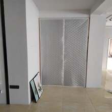 White Magnetic Middle‑Opening Door Curtain, Self‑Adhesive Hook And Loop, No Drilling Required, Easy To Install. - White Magnetic Middle-open Door Curtain - View 2