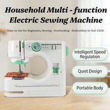 SMEGGEMS Portable Electric Sewing Machine, 12 Built-In Stitches With Detachable Extension Table, Twin Needle And Dual Thread Sewing, Reverse Stitch And LED Light For Home Repairs And DIY Sewing Projects - Mint Green - View 5