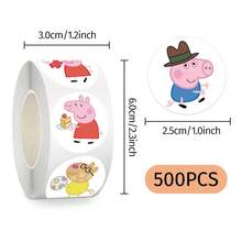 500PCS/Roll Family Animation Seling Stickers Cute Pigs Cartoon Roll Decal DIY Luggage Phone Guitar Scrapbook Waterproof Stickers Party Gifts - View 9