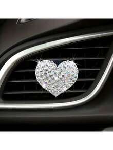 Shiny Crystal Heart-Shaped Car Air Vent Aromatherapy Clip, Car Air Vent Decor Clip, Car Decoration Accessory - one-size - View 25