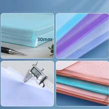 3D 3-Layer Waterproof A4 Transparent Snap Button File Bag, PP Document Organizer For Meeting Tickets, Exam Papers And Classified Storage - Multicolor - View 4