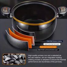 Large-Capacity Braiser Soup Pot With Twist-Lock Handle, Non-Stick, Fast Even Heating, Easy Assembly, Gas, Induction & Fire Pit Compatible, For Home, Restaurant & Hotel - View 8