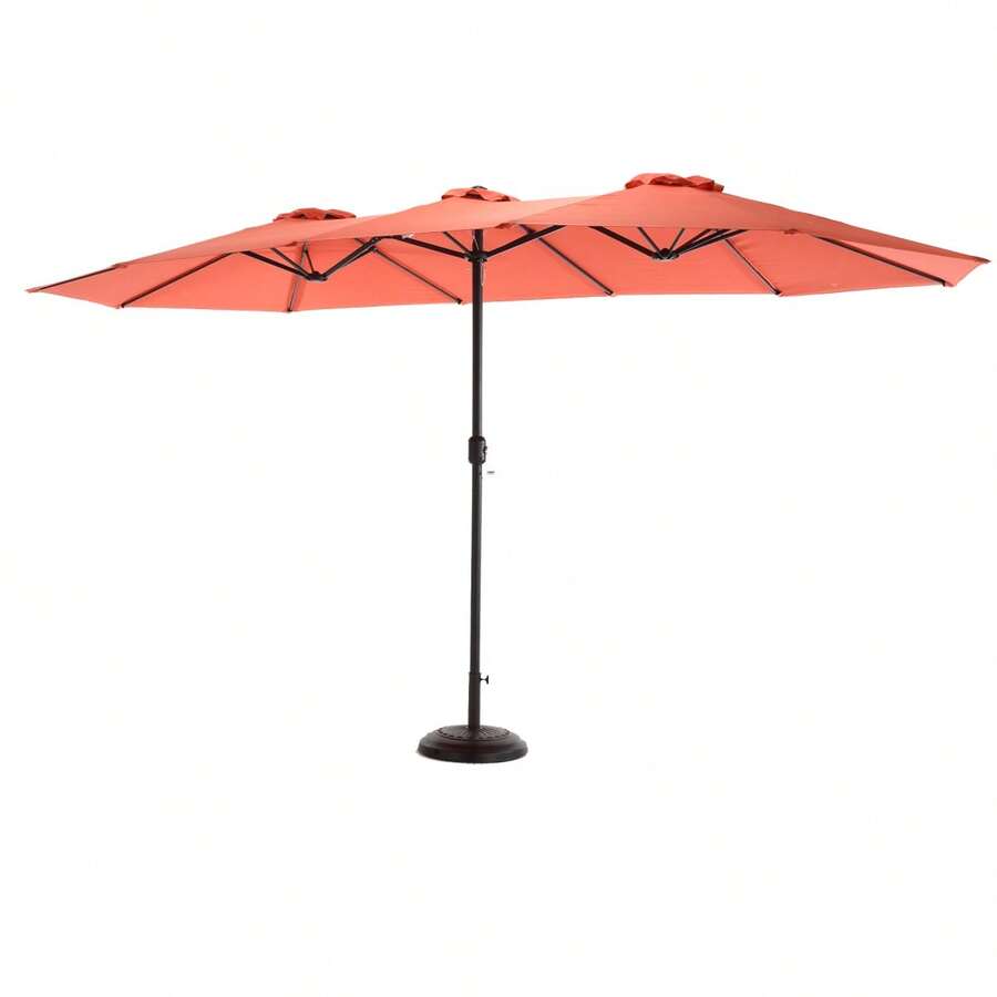 14.8 Ft Double Sided Outdoor Rectangular Large With Crank ( Orange )(No Base) - 橘色 + 鋼鐵 + 花園與戶外 - 查看 1