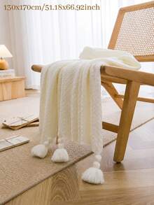 1pc Personalized Script Embroidery Knitted Blanket, Custom Text Tassel Trim Knit Throw, Multi Color Selection, Decorative Bedding Cover, Ideal Holiday Gift For Housewarming, For Partners, Close Friends, Family Members - Multicolor - View 20