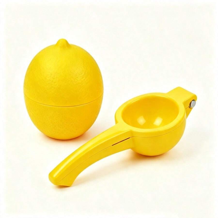 Kitchen Essential 2-In-1 Set, Lemon Juicer Press + Lemon Storage Container, Practical Kitchen Decor And Accessories