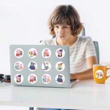 500 miếng/cuộn nhãn dán cuộn hình heo hoạt hình dễ thương, decal DIY cho hành lý, điện thoại, guitar, scrapbook, chống nước, quà tặng tiệc - Xem 8