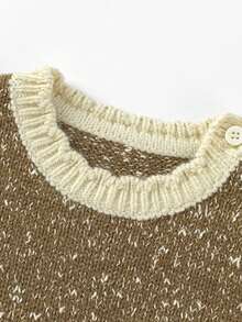 mini bala Cute Autumn Baby Girls Knit Sleeveless Vest Lovely Animal Pattern Soft Cozy Layering Sweater - Brown Tone - View 6