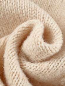 Women's Solid Color Knit Cardigan, Soft And Gentle, Minimalist Commuter Long Sleeve Shirt-Style Jacket - Apricot - View 5