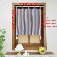 1pc Bohemian Style Tassel Bag-Shaped Curtain, Colorful Striped Print Privacy Curtain, Suitable For Living Room/Bedroom Doors And Windows, Home/Apartment Window Decor - Brown - View 9