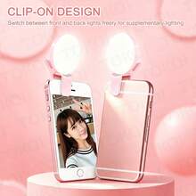 TOKQI Mini Ring Light, Upgraded Small Clip-On LED Selfie Fill Light, USB Rechargeable Portable Phone PC Makeup Mirror Light, Adjustable Brightness Suitable For Phone And Computer, Makeup, Zoom Meetings, Live Streaming, Vlog, Perfect Selfies And Video Calls, 150mAh - A - View 7