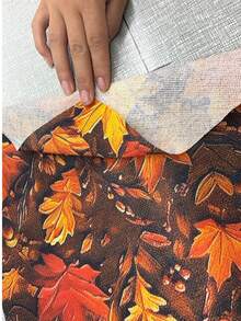1pc,Crafted Table Runner,Autumn Vintage Maple Leaf Style Triangular Table Runner,Pointed Irregular Table Runner,Microwave Oven Cover,Pointed Irregular Tablecloth,Suitable For Dining Table,Coffee Table,Home Decor,Durable Kitchen And Dining Room Decoration,Dining Table Decoration,Entryway Decoration - Multicolor - View 2
