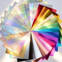 28 Sheets Multicolor Premium Elegant Metallic Glossy Cardstock - A4/A5 Size Random Colors 250g PET Metallic Reflective Decorative Paper, Suitable For Fashion Design, Events And Handmade Crafts - High-End Mirror Effect, Durable Cardstock, Reflective Surface - 28 Sheets Of Glossy Cardstock In Assorted Colors - View 12