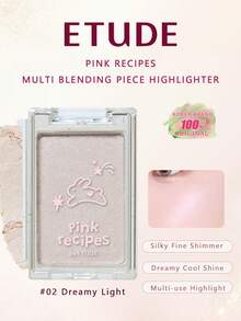 ETUDE Pink Recipes Multi-Function Highlighter, Kilauan Lembut, Cahaya Alami, Highlighter yang Dapat Dilapisi, Mencerahkan Kulit, Tahan Lama dan Ringan, Cocok untuk Pemula, Kecantikan Korea, Olive Young, Hadiah - 02 Cahaya Impian - View 2