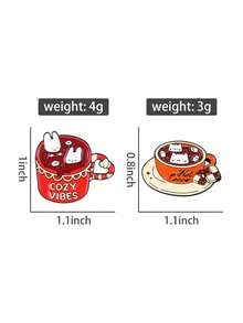 Warm Hot Cocoa Cup Brooch Cute Animal Marshmallow Pattern Backpack Jacket Decorative Pin - Multicolor - View 7