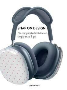 GIIPPA Glossy Hard Ear Cup Protective Cover, Blue Polka Dot Pattern, Unisex Anti-Scratch Shell, Compatible With AirPods Max 1/2 Oval Over-Ear Headphones For Daily Commute, Campus, Cafe, Travel, Picnic And Other Occasions, Matching Accessories - Pink - View 3
