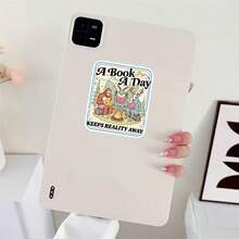 3In" 1PC A Book A Day Keeps Reality Away Funny Cryptid Book Club Design Bookish Digital Download Graphic For Laptops Kindles Notebooks Planner Journals Diy Crafts Makers Readers Creatives Cozy Chaos Reading Decal - Multicolor - View 8