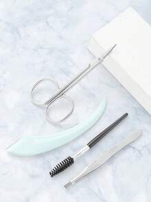 Set Alat Perawatan Alis 4 Buah, Pinset Alis Stainless Steel, Pinset Alis Miring, Pinset Pencabut Rambut, Gunting, Cermin, Melengkung, Penjepit Bulu Mata, Set Alat Perawatan Alis - MultiWarna - View 4