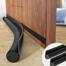 2pcs/1pc Self-Adhesive Door Bottom Seal Strip - Durable, Dustproof, Insect-Proof Seal Strip, Adjustable Door Bottom Seal Gap, Reduces Wind, Light, Cold Air , Suitable For Workshops And Homes, Curved Design | Durable Plastic Strip - A - View 2