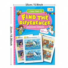 Toddler Find The Difference Activity Book, Preschool Learning Observation Training Busy Book, Workbook, Educational Book, Coloring Book, Birthday Gift - Multicolor - View 8