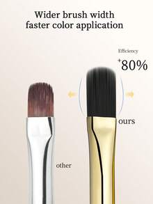 RS NAIL Wide Round-Tip Nail Art Brush With Golden Cap, Multifunction Painting Brush Pen For Painting Apply Color Gel Poly Extension Gel Builder Sculpting Gel Manicure Brush DIY Tools Perfect For Beginners & Professionals - Champagne - View 2