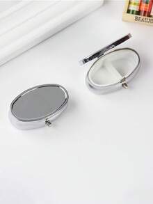 Oval Portable Pill Box, Mini Metal Storage Box, Dual Compartment Portable Pill Box, Suitable For Storing Pills And Jewelry; Ideal For Daily Carrying Of Medications And Vitamins, A Must-Have For Healthcare Professionals. - Multicolor - View 6