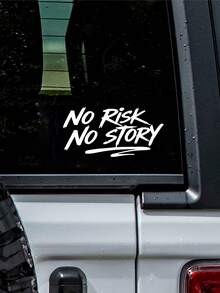 1pc No Risk No Story Car Sticker, Motivational Adventure Quote Decal - A - View 8