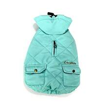 Back 30CM Dog Jacket, Windproof Dog Coat, Lightweight Puffer Vest | Winter Warm Jacket Cold Weather Coats For Small Dogs, Adjustbale Fit Leash Hole, Blue M - Cadet Blue - View 8