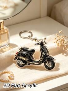2D Acrylic Shiny Motorcycle-Shaped Keychain, Electric Vehicle Pattern Bag Charm, Daily Decorative Gift, Suitable For Backpack, Wallet, Phone, Earphone, Car Charm, Unique Birthday Gift, Party Gift, Back To School Gift, Teacher's Day Gift, Halloween Christmas Gift - Multicolor - View 3