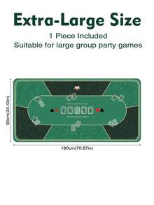Rectangular Texas Hold'em Poker Table Mat (Multiple Sizes Available) Poker Tablecloth Pad Thickened Desktop Tablecloth Non-Slip Water-Absorbent High-End Luxury Portable Poker Table Mat, Waterproof Noise-Reducing Non-Slip Fabric, Suitable For Teens 14+ And Adults, Party, Entertainment, Game And Gift, Holiday Essential. - Green - View 10
