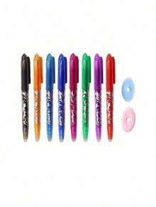 5/10pcs Random Color Erasable Pen Erasers, Suitable For Thermal Neutral Pens And Fountain Pens, Student Homework Practice Calligraphy Correction Erasers, Back To School Essential - Multicolor - View 6