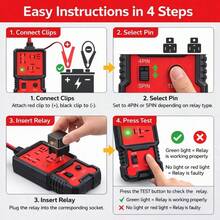 Automotive Check Tool Car Electrical Testing Accessory With Battery Clips Testers For Electrician Test Equipment Test Light Automotive Automotive Test Tools And Equipment With Most 12V Vehicle Relays Quick And Easy - Black - View 2