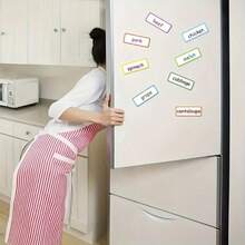 10pcs Reusable Magnetic Erasable Labels, Colorful Erasable Markers, Suitable For Homework, Refrigerator Notes, Office And Home Storage, Multi-Color Paper Labels That Can Be Written And Repositioned, Creative Office Stationery Durable Paper Creative Labels - Erasable Labels - View 13