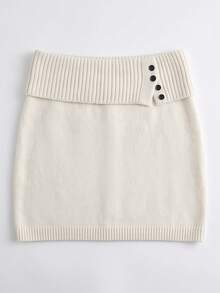 Women's 2 Pieces Knit Outfit Set, Button Front Long Sleeve Cardigan & Bodycon Mini Skirt, Soft Slim Fit Co-Ord For Petite Fall Winter - Apricot - View 8