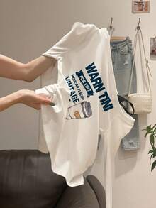 Korean Style Slim Fit WARN TINI Coffee Pattern Off Shoulder Long Sleeve T-Shirt Women Ruched Cinched Waist Inner Layer Autumn Top - White - View 3