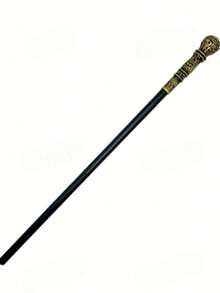 1pc Halloween Cosplay Wizard Staff Prop Egyptian Pharaoh Snake Head Staff Performance Royal Scepter Magician Wand - Black - View 1