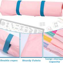 Foldable Oxford Cloth Multi-Compartment Storage Roll Bag, 4-Section Large Capacity Portable Organizer Pouch, Long Strip Card Game Accessory Storage Bag, Outdoor Simple Tool Classification Storage Bag, Lightweight Roll-Up Storage Bag - View 6