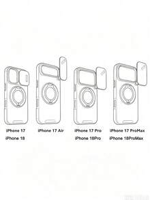 New High-End Magnetic Detachable Bracket Phone Case Compatible With Apple 17/15/16 Pro Max/14 Pro, With Lanyard, Matte Compatible With Iphone 13/12, Compatible With Iphone 11/15 Plus - Black - View 6