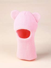 1PC Unisex Kids Toddler Bear Ear Cartoon Warm Knitted Beanie Hat With Neck Warmer - Bear - View 19