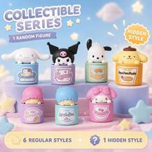 MINISO Sanrio Characters Peekaboo Canister Blind Box Figure, Random 1 Style, For Desk Shelf Room Decor, Birthday Christmas Gift - One Selected at Random - View 1