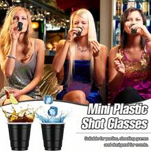 10/20pcs Gelas Pesta Mini, Gelas Kecil yang Dapat Digunakan Kembali, Gelas Shot untuk Permainan Pesta, Cocok untuk Camilan & Jus, Sempurna untuk Pesta Apa Pun - Hitam - View 9