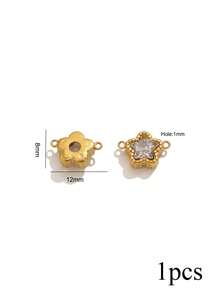 1pc Stainless Steel Star, Round And Square Double Hole Connector, Suitable For Necklace And Bracelet - DIY Jewelry Making Accessories - Connector - View 9