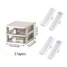 2/3/4/5 Layer Drawer Storage Organizer, Transparent Plastic Storage Box, Large Capacity Multi-Layer Drawer, For Home, Office, Desktop Storage - Multicolor - View 18