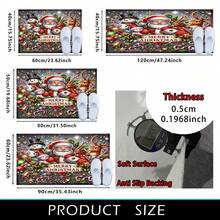 1pc Kitchen Floor Mat, Soft Faux Cashmere Material, Christmas Theme Cartoon Non-Slip Floor Mat, Suitable For Kitchen, Bathroom, Entrance Door, Holiday Atmosphere Decorative Floor Mat, Multi-Scenario Use Non-Slip Floor Mat, Christmas Room Decoration, Holiday Gift - Multicolor - View 8
