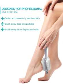 1pc Foot Pumice Stone Dead Skin Remover Brush, Unisex Foot Care Tool, Dry And Wet Use - Grey - View 3